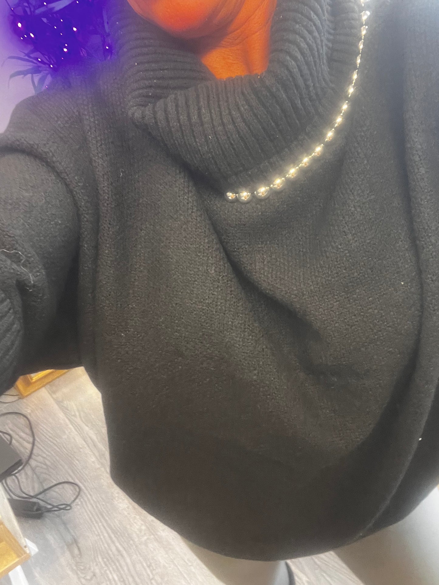 SILVER BALL TURTLE KNIT BLACK