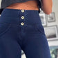 AMAZING FREDDYS NAVY , 3 BUTTON HIGH WAIST BLUE STICH