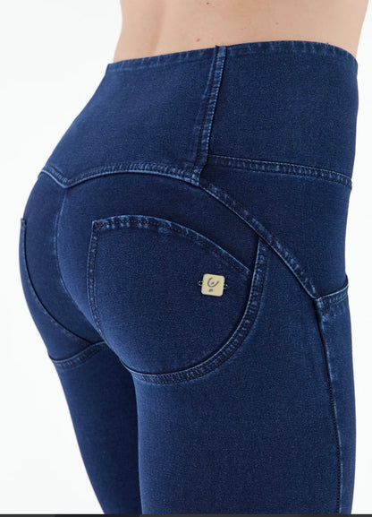 Freddy 3 Button High Waist Blue Stitch Jeans