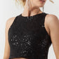 BLACK CROP SEQUENCE TOP