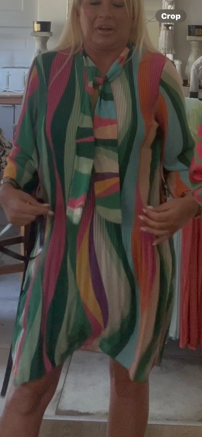 RAINBOW PLEAT DRESS