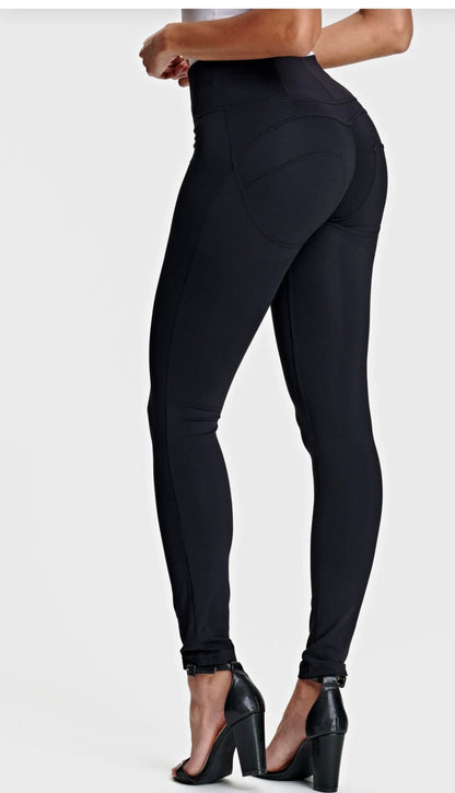 Freddy High Waisted Skinny Jeans Black Shiny Women