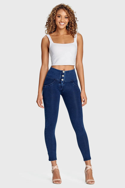 Freddy 3 Button High Waist Blue Stitch Jeans
