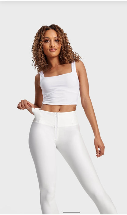 Freddy Women’s White Leather Pants High Waisted Skinny