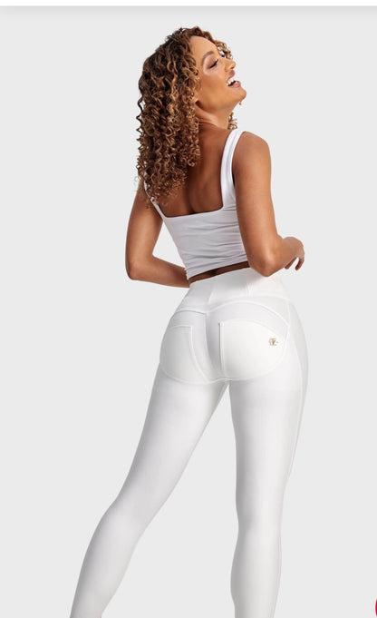 Freddy Women’s White Leather Pants High Waisted Skinny