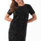 A SEQUIN SPARKLE BLACK DRESS
