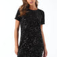 A SEQUIN SPARKLE BLACK DRESS