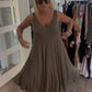 KHAKI COTTON DRESS