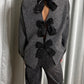 SATIN BOW CASHMERE LOOK KNIT GREY