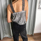 LACE SILK CAMI TOP GREY