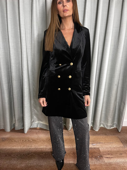 BLAZER COAT / DRESS BLACK VELVET