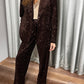 SEQUIN CHOCOLATE BROWN BLAZER