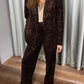 SEQUIN CHOCOLATE BROWN BLAZER
