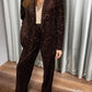 SEQUIN CHOCOLATE BROWN BLAZER