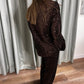 SEQUIN CHOCOLATE BROWN BLAZER
