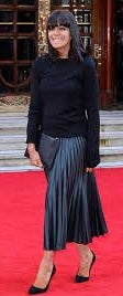PLEATED LEATHER SATIN SKIRT