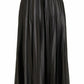 PLEATED LEATHER SATIN SKIRT