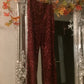 SEQUIN BURGANDY TROUSER