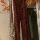 SEQUIN BURGANDY TROUSER
