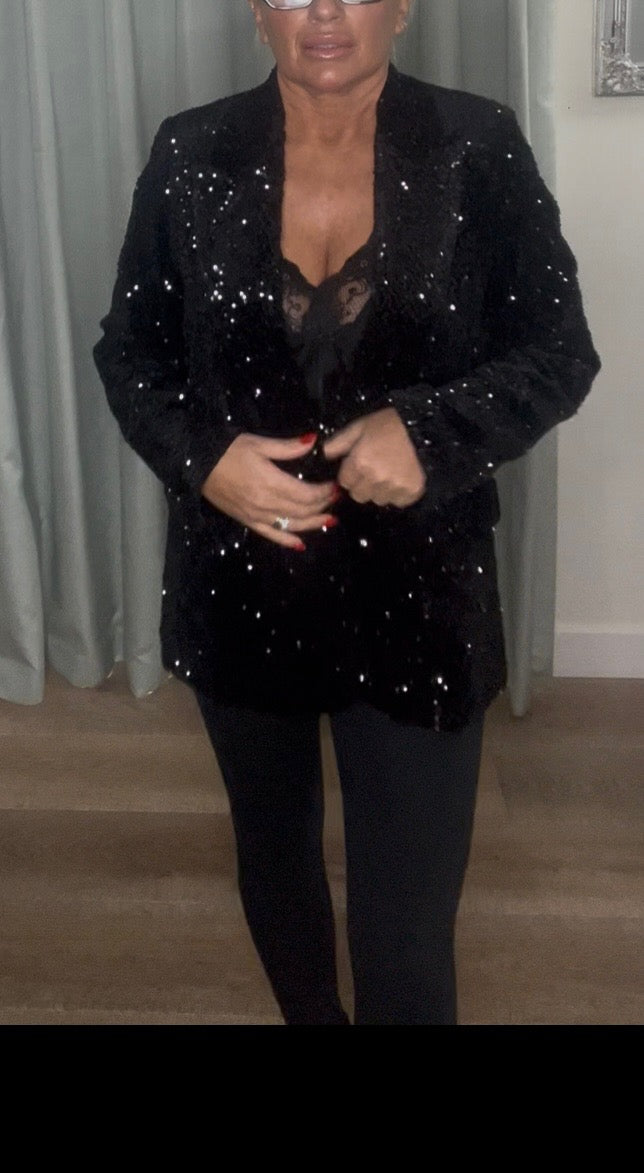 SEQUIN BLACK BLAZER