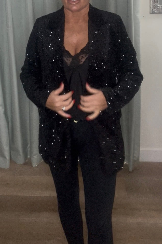 SEQUIN BLACK BLAZER