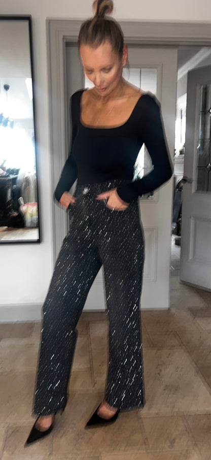 Crystal Sparkle Wideleg Jeans