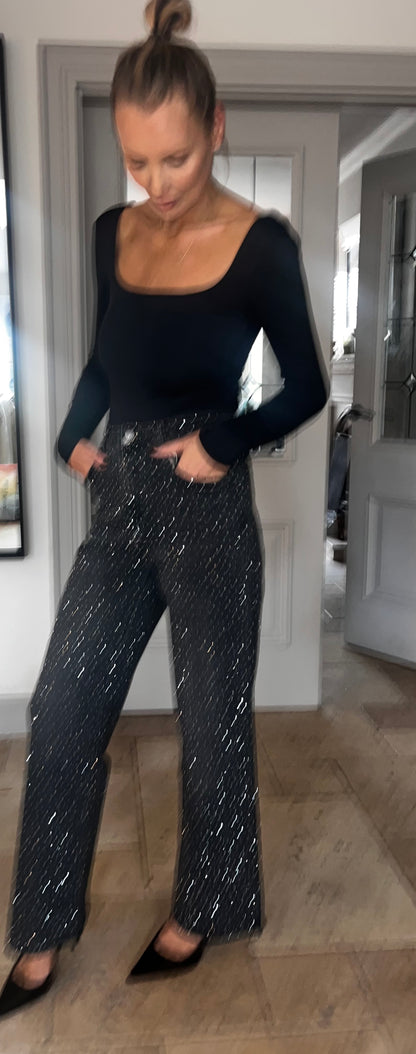 Crystal Sparkle Wideleg Jeans