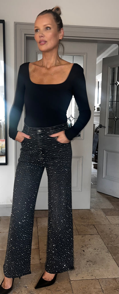 Crystal Sparkle Wideleg Jeans