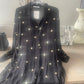 LONG BLACK GOLD BLOUSE DRESS