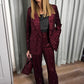 SEQUIN BURGANDY BLAZER