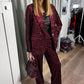SEQUIN BURGANDY BLAZER