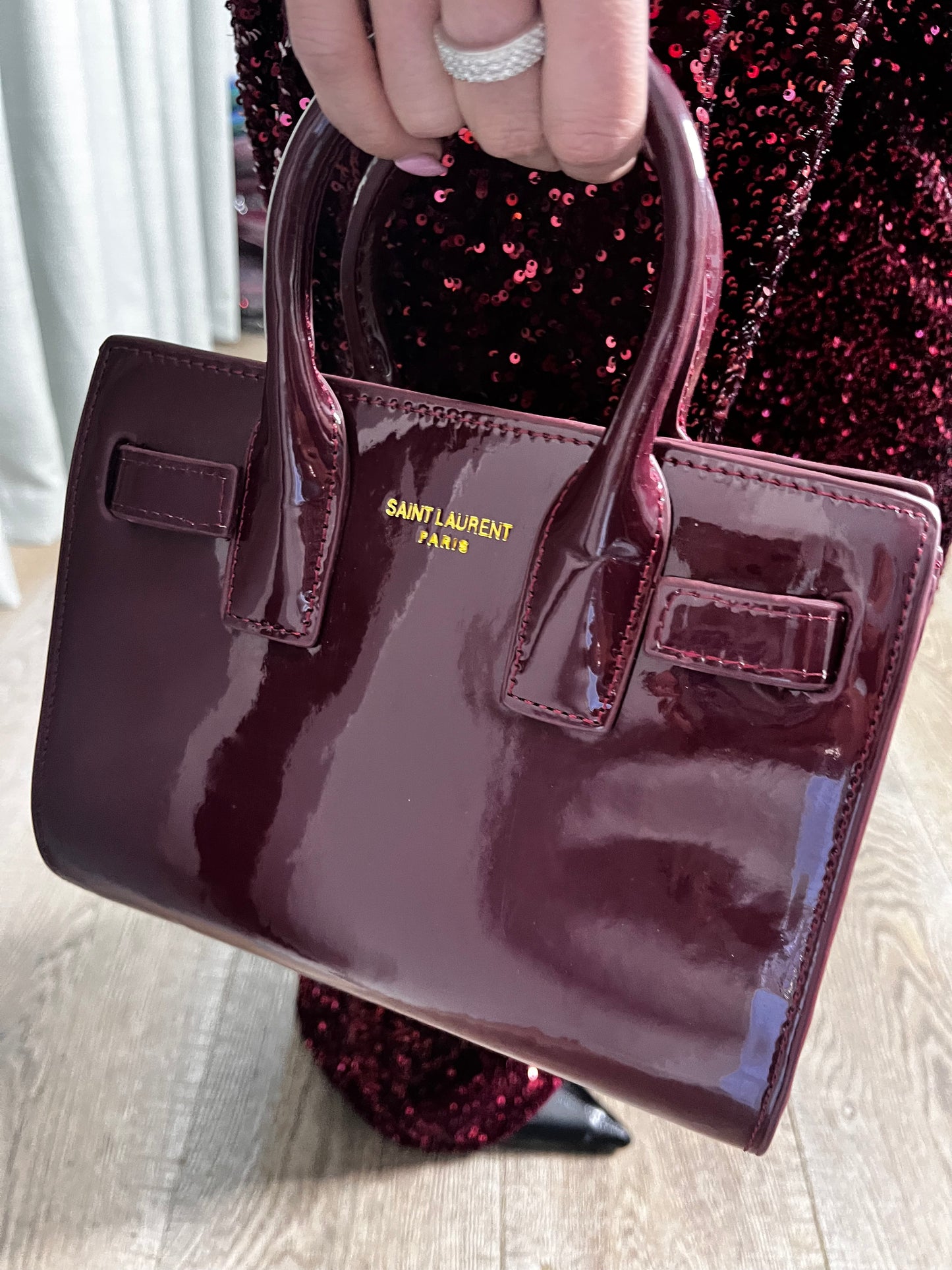 SEQUIN BURGANDY BLAZER