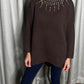 BURGANDY EMBELLISHED OVERSIZED KNIT