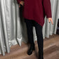 BURGANDY EMBELLISHED OVERSIZED KNIT