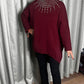 BURGANDY EMBELLISHED OVERSIZED KNIT