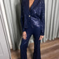 SEQUIN SUIT NAVY BLUE