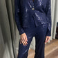 SEQUIN SUIT NAVY BLUE