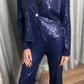 SEQUIN SUIT NAVY BLUE