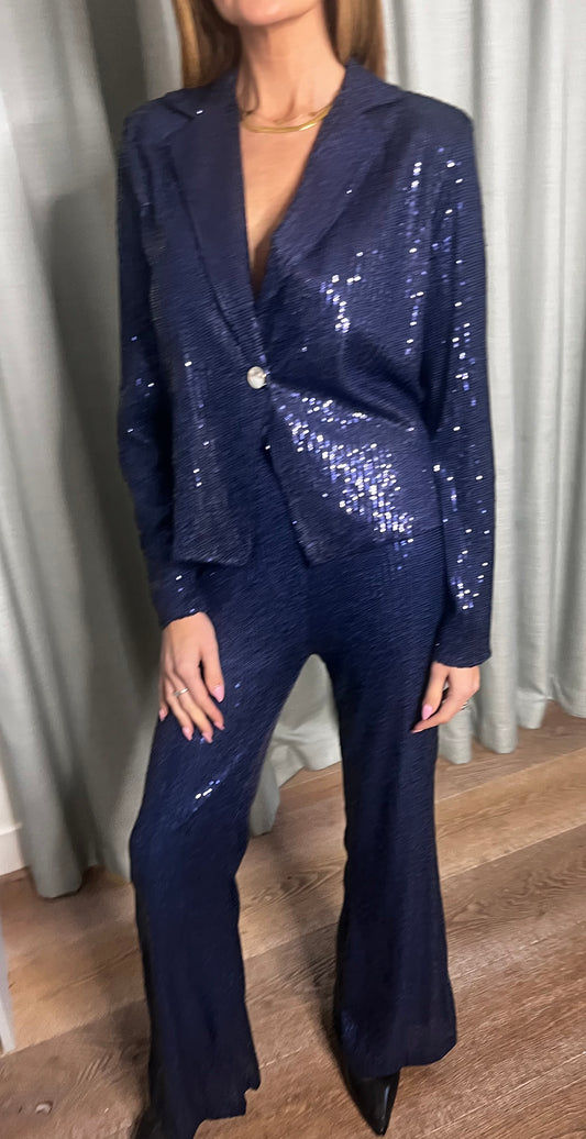 SEQUIN SUIT NAVY BLUE