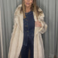 FUR CREAM HERRINGBONE COAT