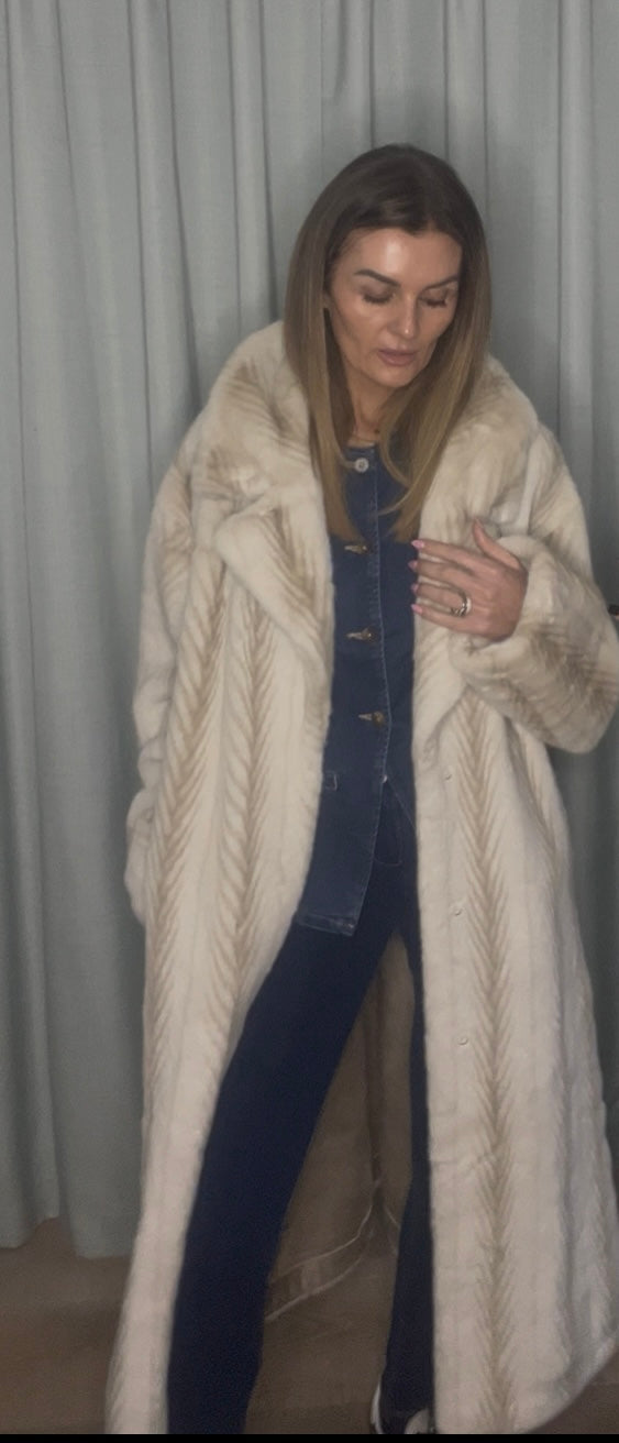 FUR BROWN BELTED COAT