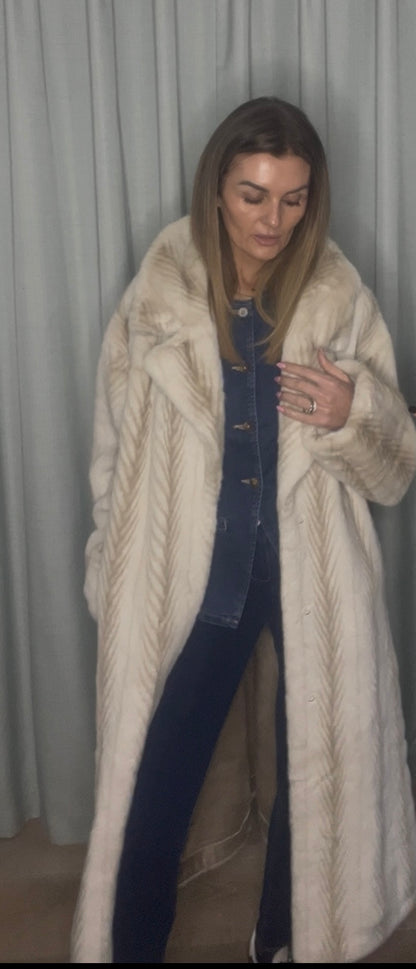 FUR BROWN BELTED COAT