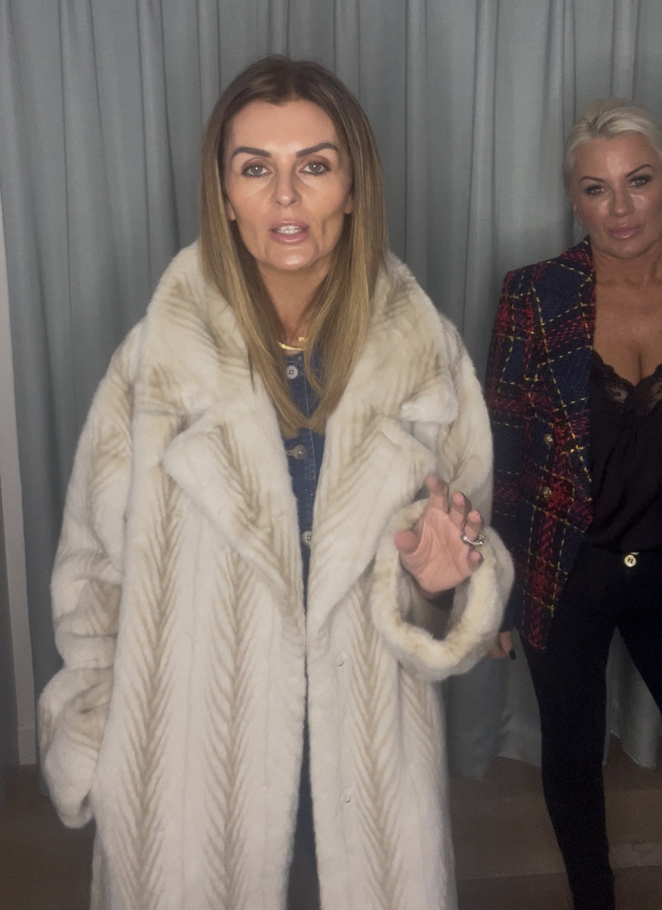 FUR BROWN BELTED COAT