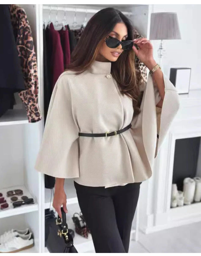 LARASFASHION  BELTED  CAPE