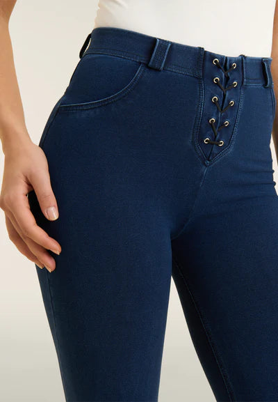 Freddy Lace Up Detail Denim High Waist Flares