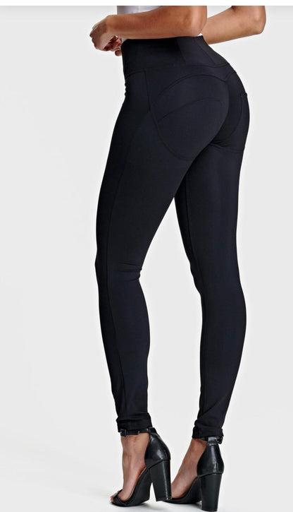 Freddy Black Lycra Stretch Thick High Rise Zip