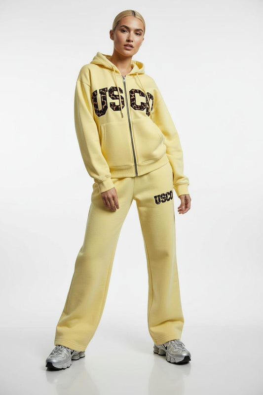 USCO Yellow Tracksuit With Leopard Print