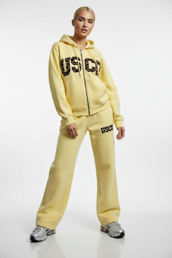 USCO Yellow Tracksuit With Leopard Print