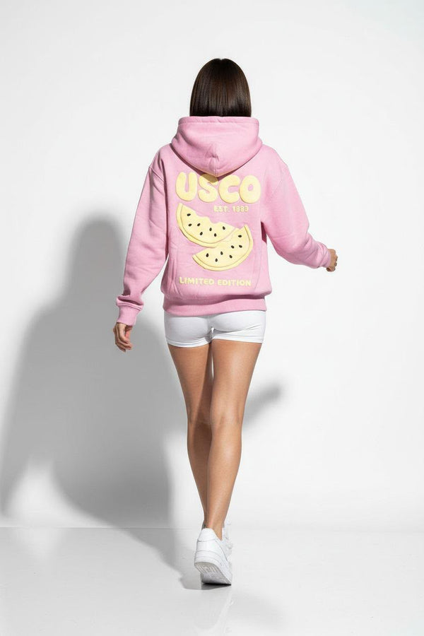 USCO Pink & Lemon Puff Print Hoodie
