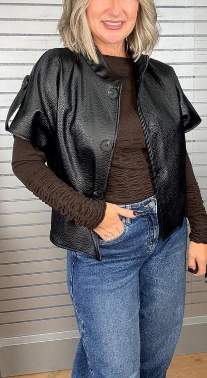Leather Ette Short Sleeve Jacket